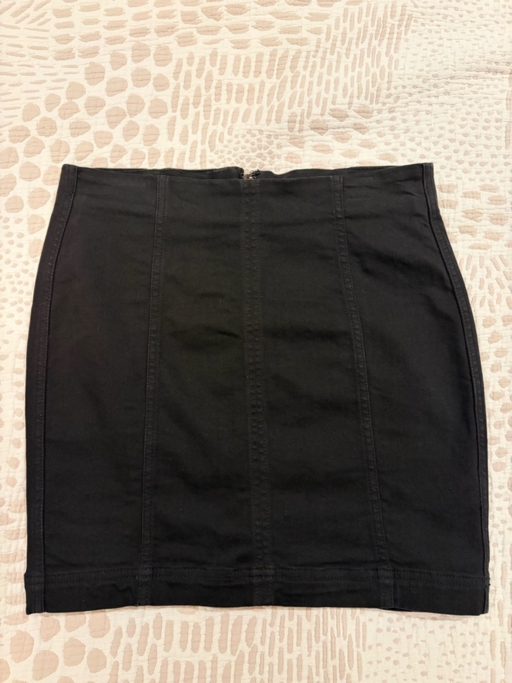 Free People Black Denim Mini Skirt